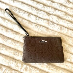 Coach Signature Dark Olive Wristlet